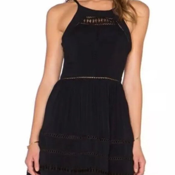 Sam Edelman black eyelet fit and flare dress size 0 - Picture 2 of 9